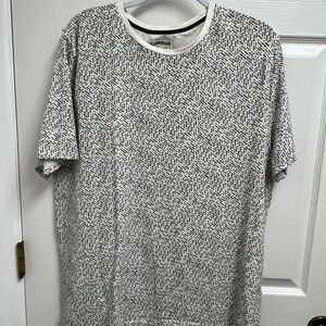 Express Gray and White Patterned Men's Shirt